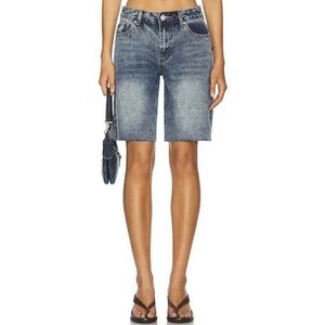 Superdown Teresa Denim Shorts Womens 30 Blue Y2K Bermuda High Rise Revolve